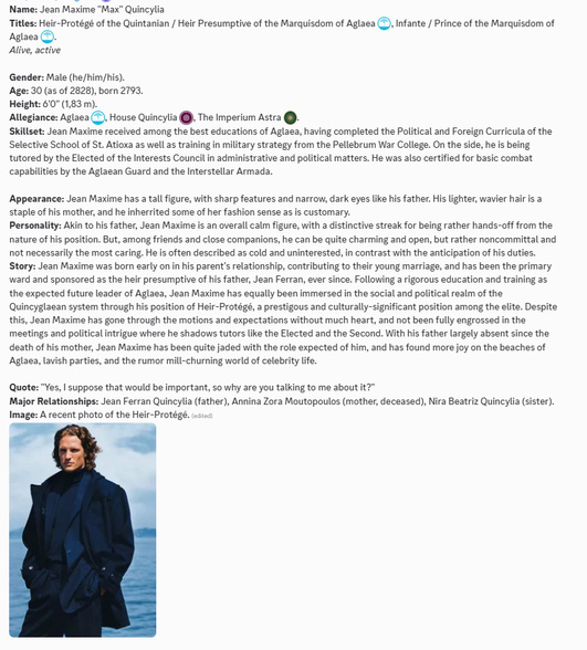 Character profile: Jean Maxime Quincylia