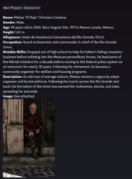 Character profile: Matias "El Rojo" Chirstain Cardona