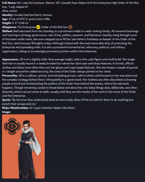 Character profile: Lady Valqen III