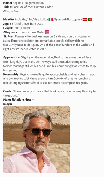 Character profile: Regino Fidalgo Vaquero