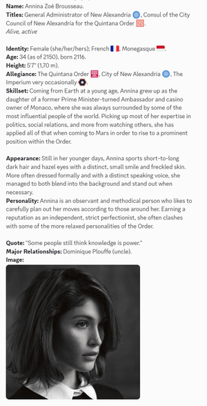 Character profile: Annina Zoé Brousseau